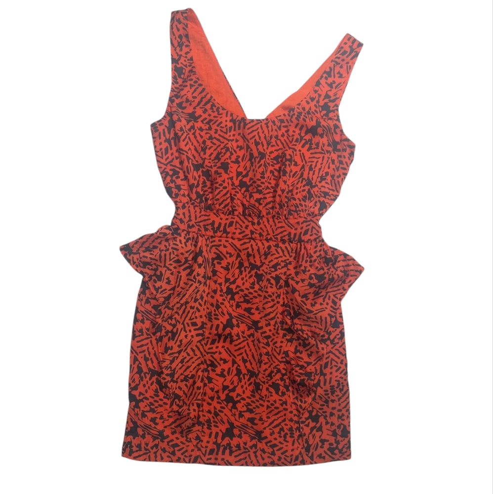 Bebe Abstract Peplum Dress
